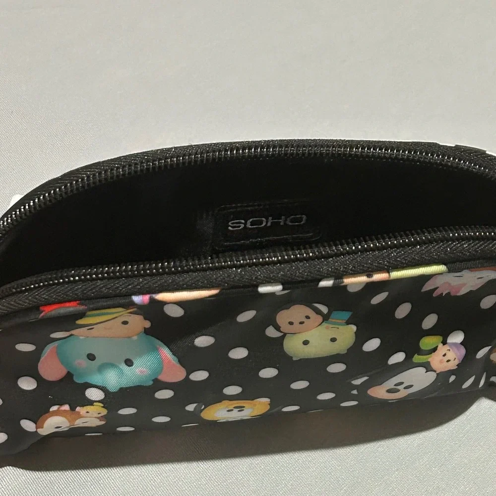 Disney Tsum Tsum London Soho Cosmetic Bag Black Polka Dot‎ Travel Makeup